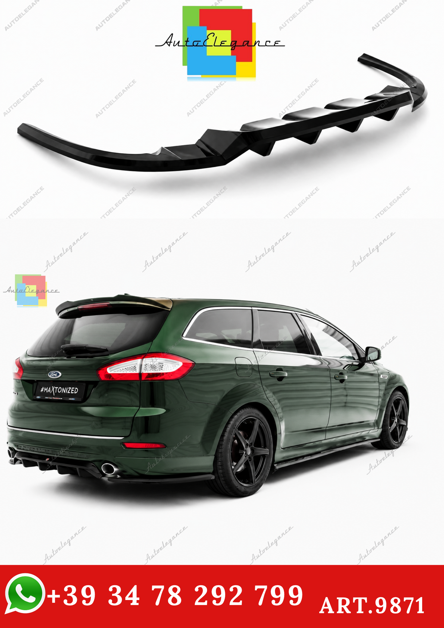 🔥ART.9871 SPLITTER POSTERIORE FORD MONDEO ST-LINE STATION WAGON Mk4 FACELIFT🔥