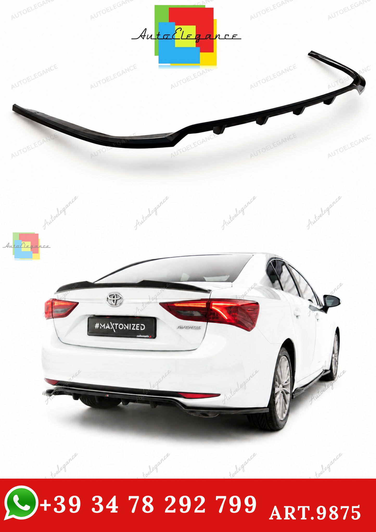 🔥ART.9875 SPLITTER POSTERIORE TOYOTA AVENSIS SEDAN Mk3 FACELIFT🔥
