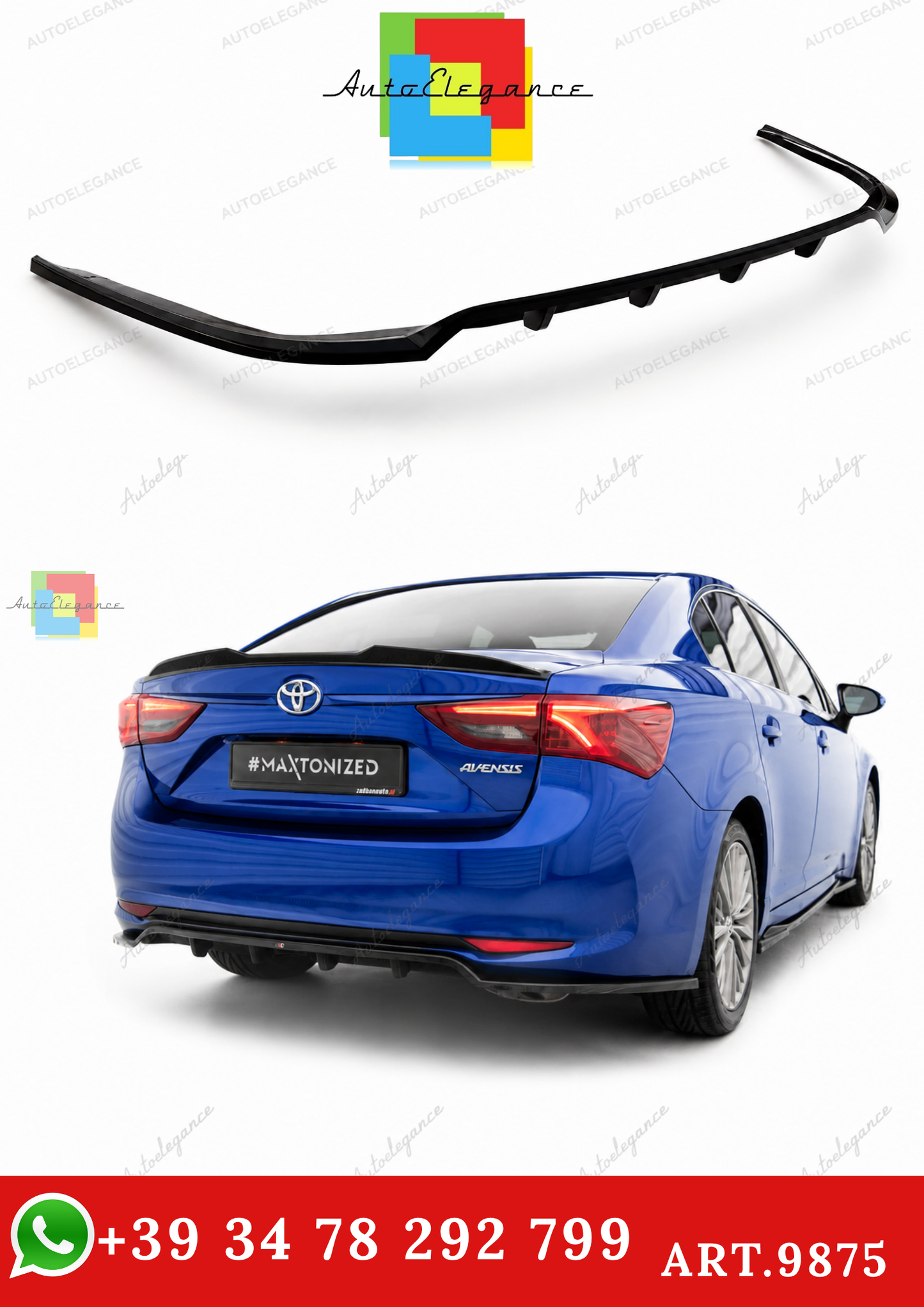 🔥ART.9875 SPLITTER POSTERIORE TOYOTA AVENSIS SEDAN Mk3 FACELIFT🔥