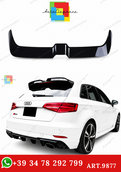 🔥ART.9877 SPOILER PER TETTO AUDI A3 S3 RS3 SPORTBACK NERO LUCIDO 13-20🔥