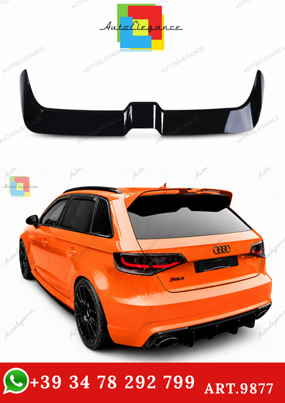 🔥ART.9877 SPOILER PER TETTO AUDI A3 S3 RS3 SPORTBACK NERO LUCIDO 13-20🔥