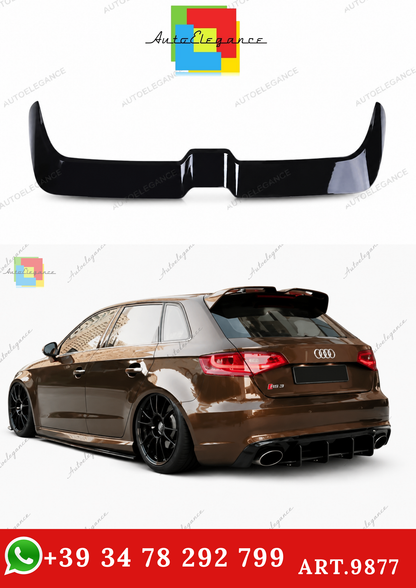 🔥ART.9877 SPOILER PER TETTO AUDI A3 S3 RS3 SPORTBACK NERO LUCIDO 13-20🔥