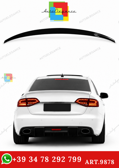 🔥ART.9878 SPOILER STILE S4 NERO LUCIDO PER AUDI A4 B8.5 FACELIFT 12-16🔥