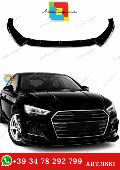🔥ART.9881 SPLITTER ANTERIORE PER AUDI A3 S3 S LINE 8V NERO LUCIDO 17-20🔥
