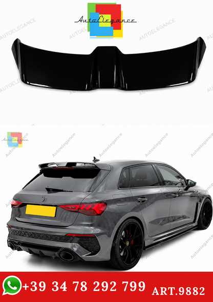 🔥ART.9882 SPOILER TETTO PER AUDI A3 S3 RS3 8Y SPORTBACK NERO LUCIDO 2020+🔥