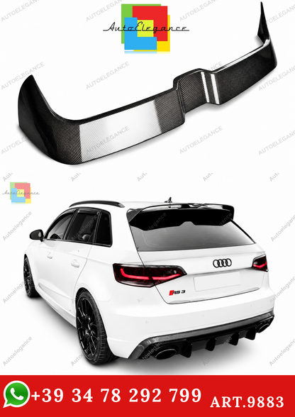 🔥ART.9883 SPOILER IN FIBRA DI CARBONIO PER AUDI A3 S3 RS3 8V SPORTBACK 13-20🔥