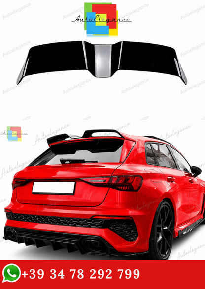 🔥SPOILER POSTERIORE PER TETTO AUDI A3 S3 RS3 8Y SPORTBACK 21-24 NERO LUCIDO🔥