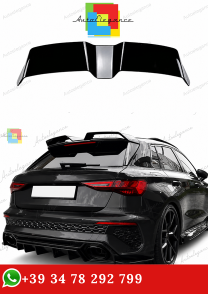 🔥SPOILER POSTERIORE PER TETTO AUDI A3 S3 RS3 8Y SPORTBACK 21-24 NERO LUCIDO🔥