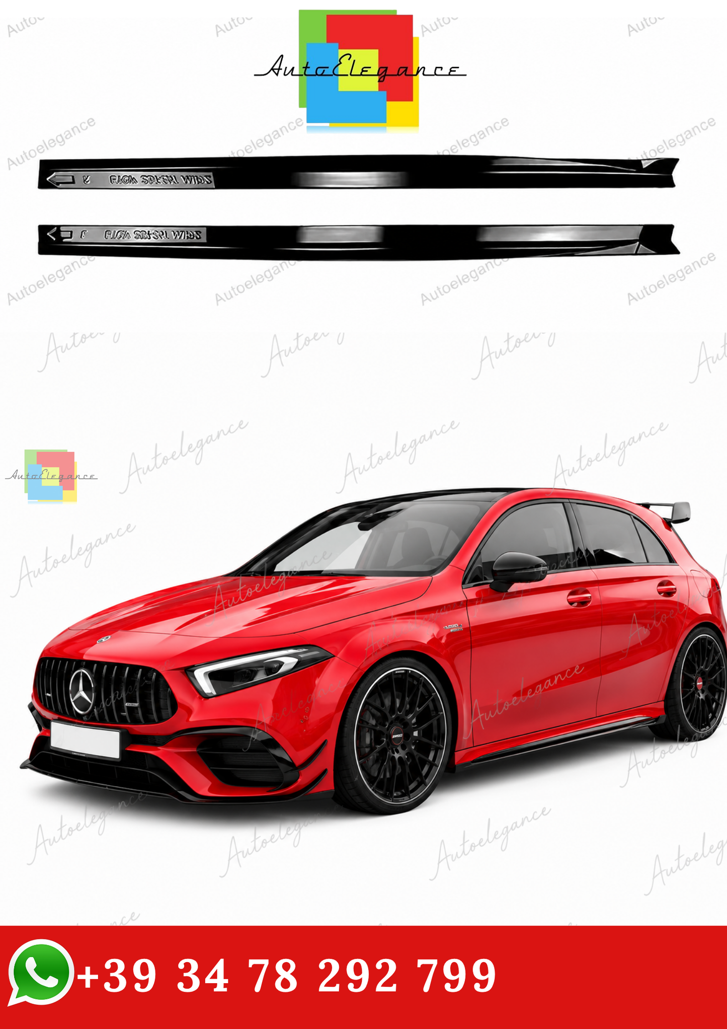 🔥MINIGONNE LATERALI MERCEDES A W177 C118 A200 CLA200 HATCHBACK AMG LINE 18+🔥