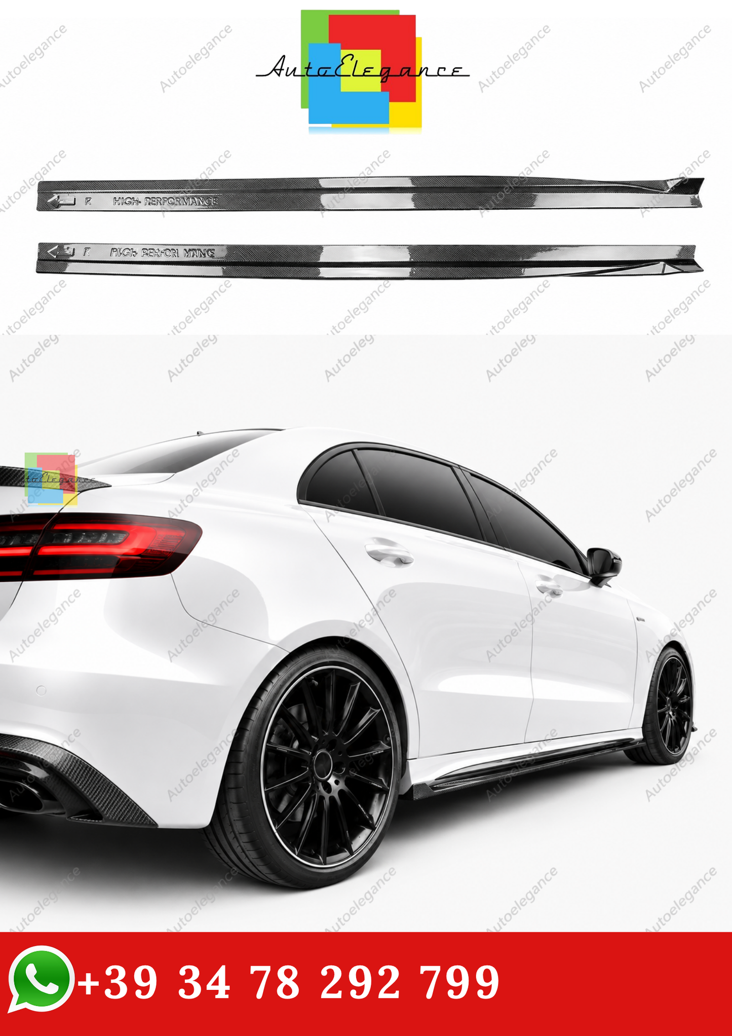 🔥MINIGONNE LATERALI CLASSE A W177 CLA 200 HATCHBACK AMG LINE FIBER CARBONI🔥