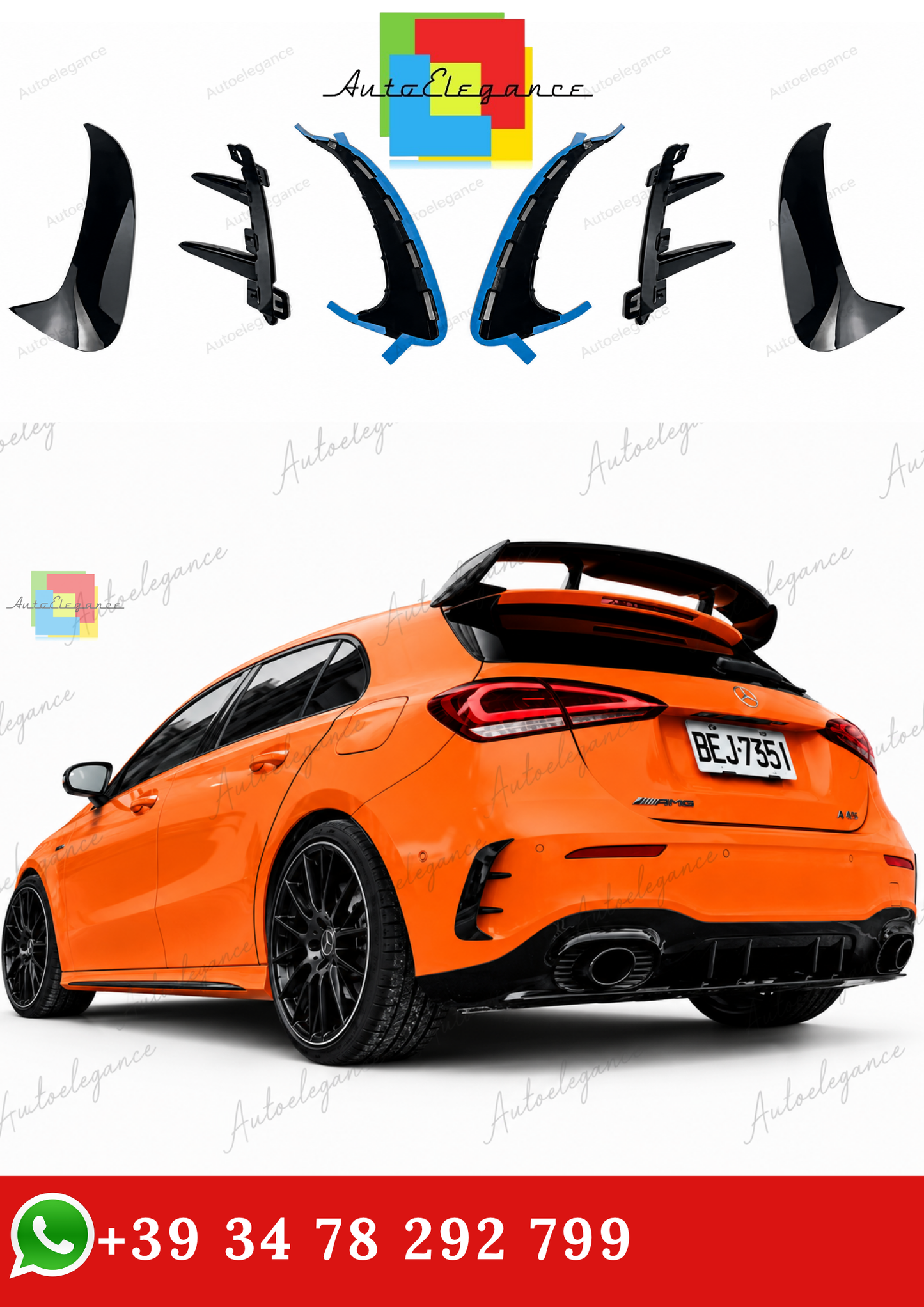 🔥COPPIA DI ALETTE POSTERIORI PER MERCEDES W177 AMG LINE HATCHBACK 2019+🔥