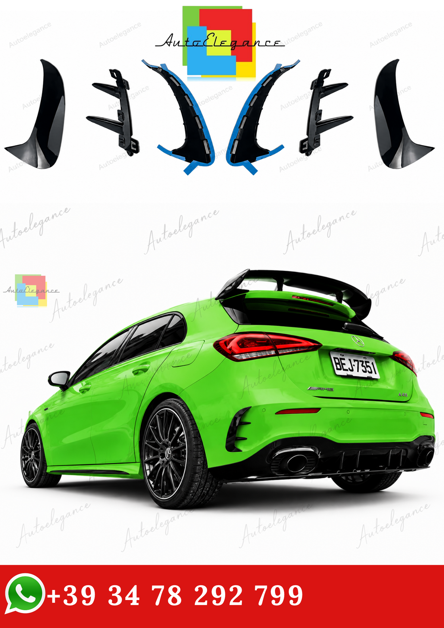 🔥COPPIA DI ALETTE POSTERIORI PER MERCEDES W177 AMG LINE HATCHBACK 2019+🔥
