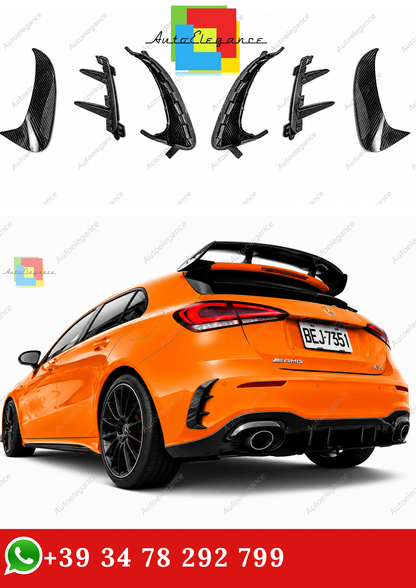 🔥COPPIA DI ALETTE POSTERIORI MERCEDES W177 AMG LINE HATCHBACK FIBER CARBONI🔥