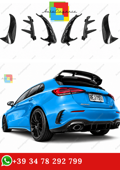 🔥COPPIA DI ALETTE POSTERIORI MERCEDES W177 AMG LINE HATCHBACK FIBER CARBONI🔥