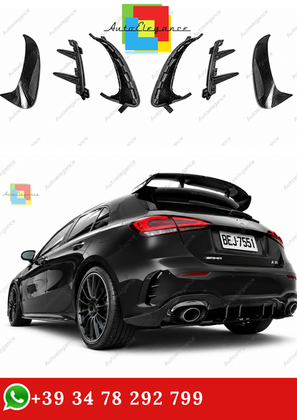 🔥COPPIA DI ALETTE POSTERIORI MERCEDES W177 AMG LINE HATCHBACK FIBER CARBONI🔥