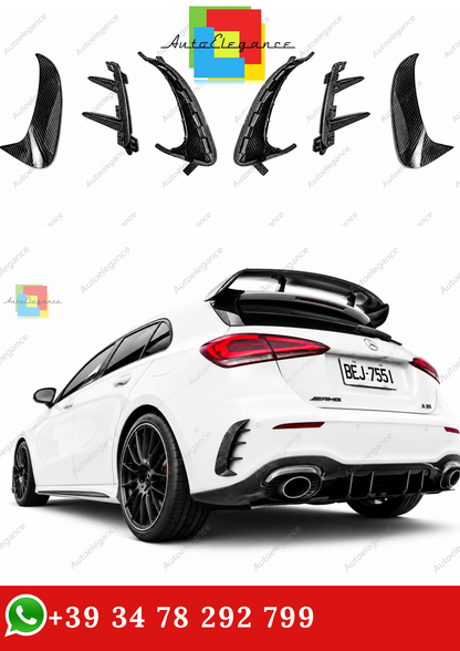 🔥COPPIA DI ALETTE POSTERIORI MERCEDES W177 AMG LINE HATCHBACK FIBER CARBONI🔥