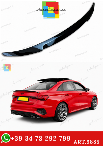 🔥ART.9885 SPOILER POSTERIORE STILE M4 PER AUDI A3 S3 RS3 8Y NERO LUCIDOo 20+🔥