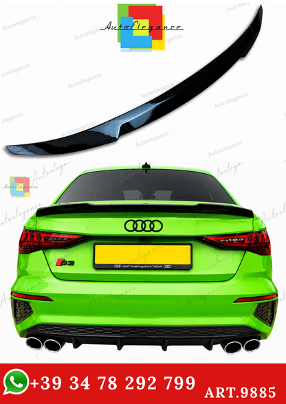 🔥ART.9885 SPOILER POSTERIORE STILE M4 PER AUDI A3 S3 RS3 8Y NERO LUCIDOo 20+🔥