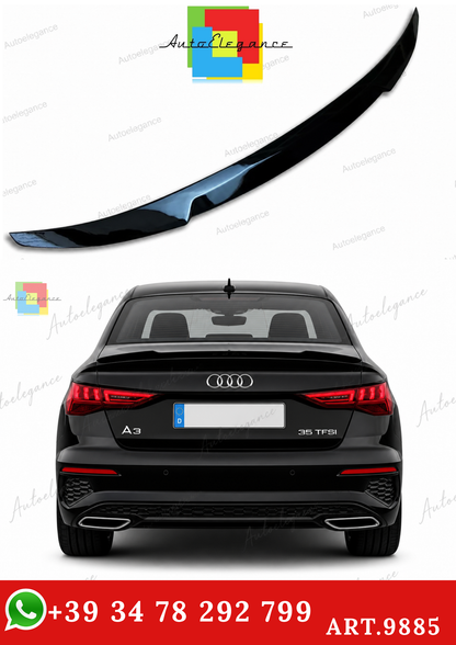 🔥ART.9885 SPOILER POSTERIORE STILE M4 PER AUDI A3 S3 RS3 8Y NERO LUCIDOo 20+🔥