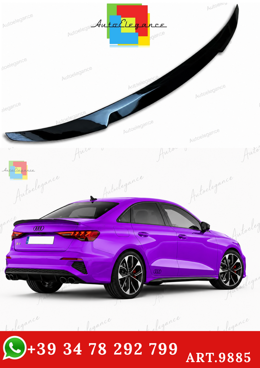 🔥ART.9885 SPOILER POSTERIORE STILE M4 PER AUDI A3 S3 RS3 8Y NERO LUCIDOo 20+🔥