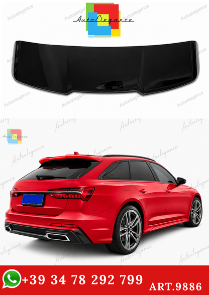 🔥ART.9886 SPOILER POSTERIORE STILE RS6 NERO LUCIDO PER AUDI A6 C8 AVANT 18-24🔥