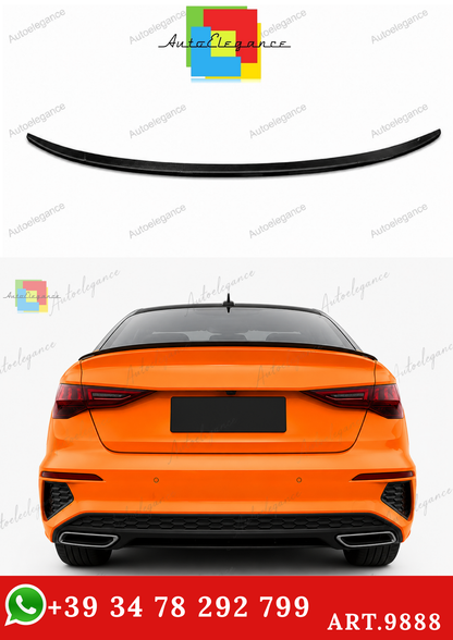 🔥ART.9888 SPOILER STILE S3 NERO LUCIDO PER AUDI A3 S3 RS3 8Y BERLINA 20+🔥