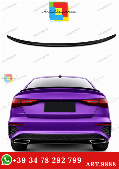 🔥ART.9888 SPOILER STILE S3 NERO LUCIDO PER AUDI A3 S3 RS3 8Y BERLINA 20+🔥