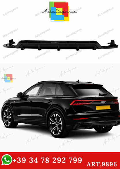 🔥ART.9896 DIFFUSORE POSTERIORE PER AUDI Q8 S LINE 2018+ NERO LUCIDO🔥