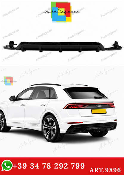 🔥ART.9896 DIFFUSORE POSTERIORE PER AUDI Q8 S LINE 2018+ NERO LUCIDO🔥