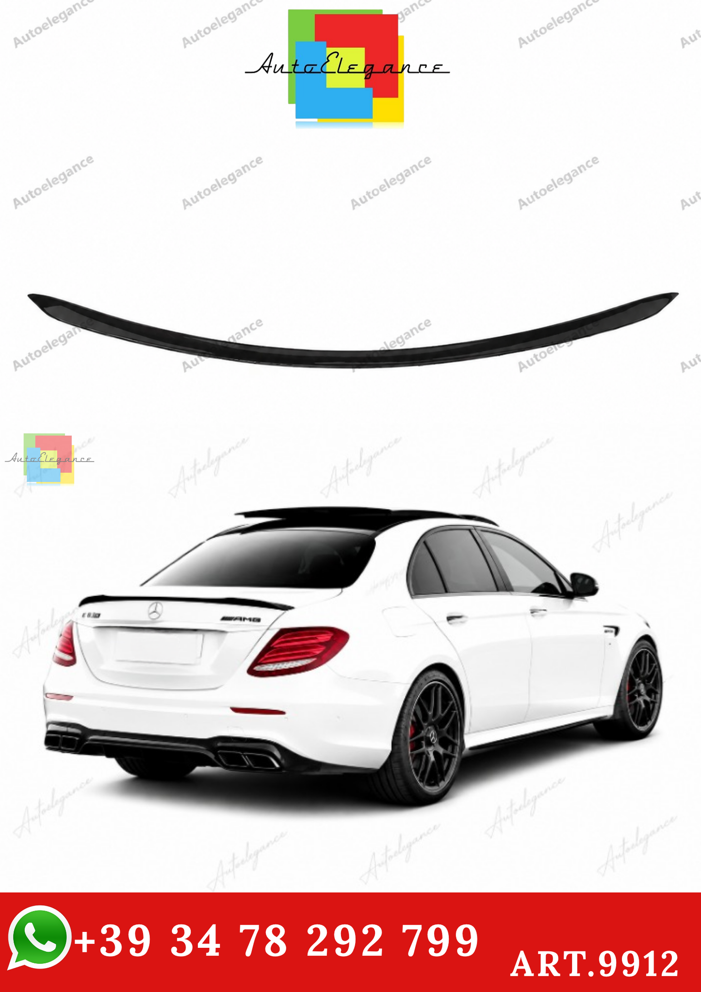 🔥ART.9912 SPOILER IN STILE AMG W213 PER MERCEDES E E63S NERO LUCIDO 16-20🔥