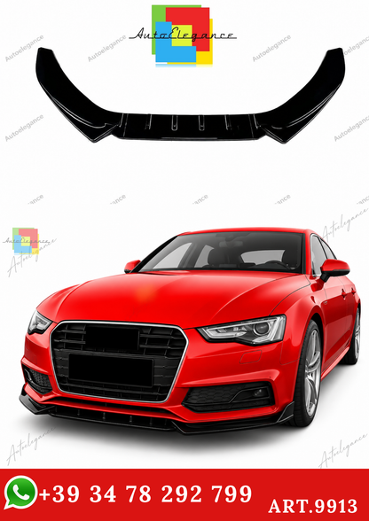 🔥ART.9913 SPLITTER ANTERIORE PER AUDI A5 S5 S LINE B8.5 FACELIFT NERO LUCIDO🔥