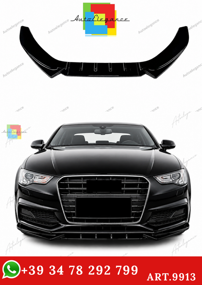 🔥ART.9913 SPLITTER ANTERIORE PER AUDI A5 S5 S LINE B8.5 FACELIFT NERO LUCIDO🔥