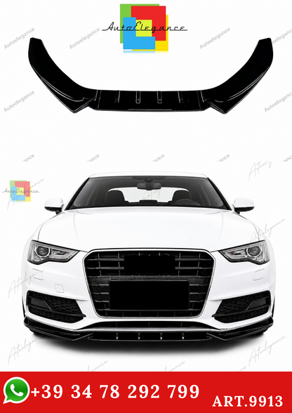 🔥ART.9913 SPLITTER ANTERIORE PER AUDI A5 S5 S LINE B8.5 FACELIFT NERO LUCIDO🔥