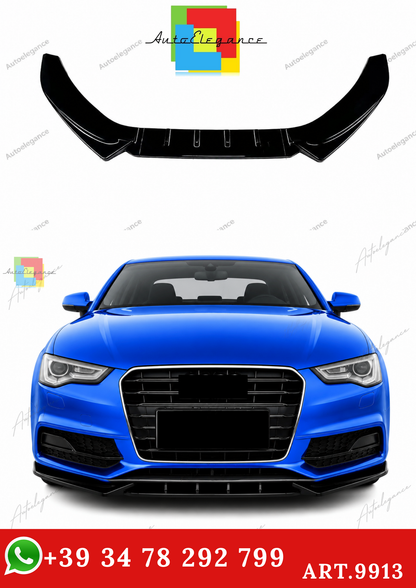 🔥ART.9913 SPLITTER ANTERIORE PER AUDI A5 S5 S LINE B8.5 FACELIFT NERO LUCIDO🔥
