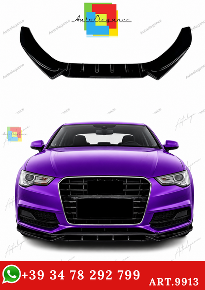 🔥ART.9913 SPLITTER ANTERIORE PER AUDI A5 S5 S LINE B8.5 FACELIFT NERO LUCIDO🔥