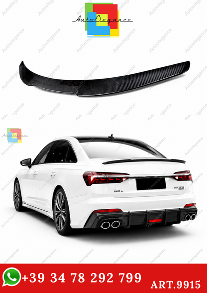 🔥ART.9915 SPOILER IN FIBRA DI CARBONIO STILE M4 PER AUDI A6 S6 C8 BERLINA 18+🔥