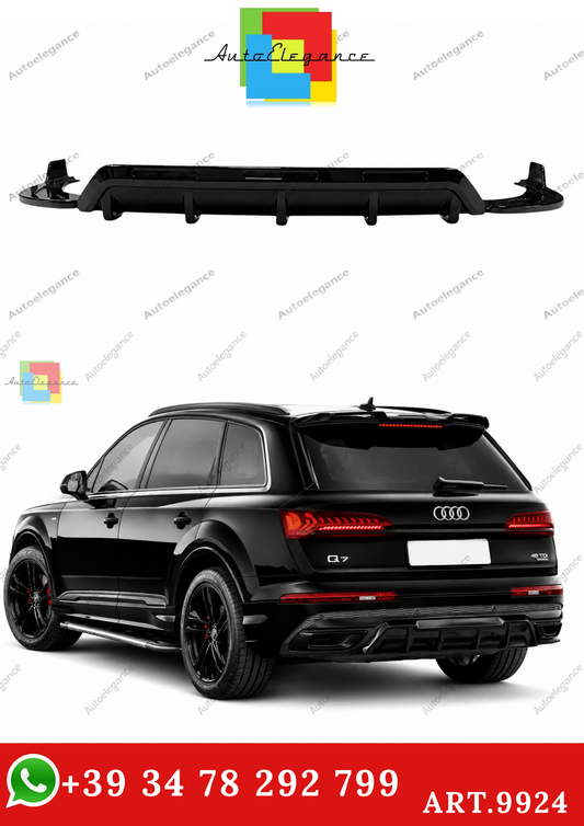 🔥ART.9924 DIFFUSORE POSTERIORE PER AUDI Q7 S LINE 2020+ NERO LUCIDO🔥