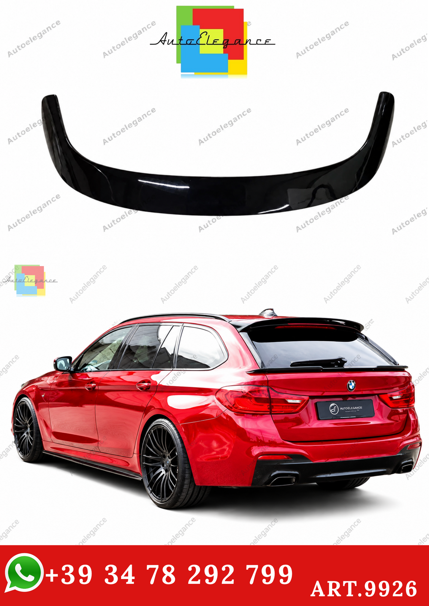 🔥ART.9926 SPOILER POSTERIORE PER BMW 5 STATION WAGON G31 NERO LUCIDO 2016+🔥