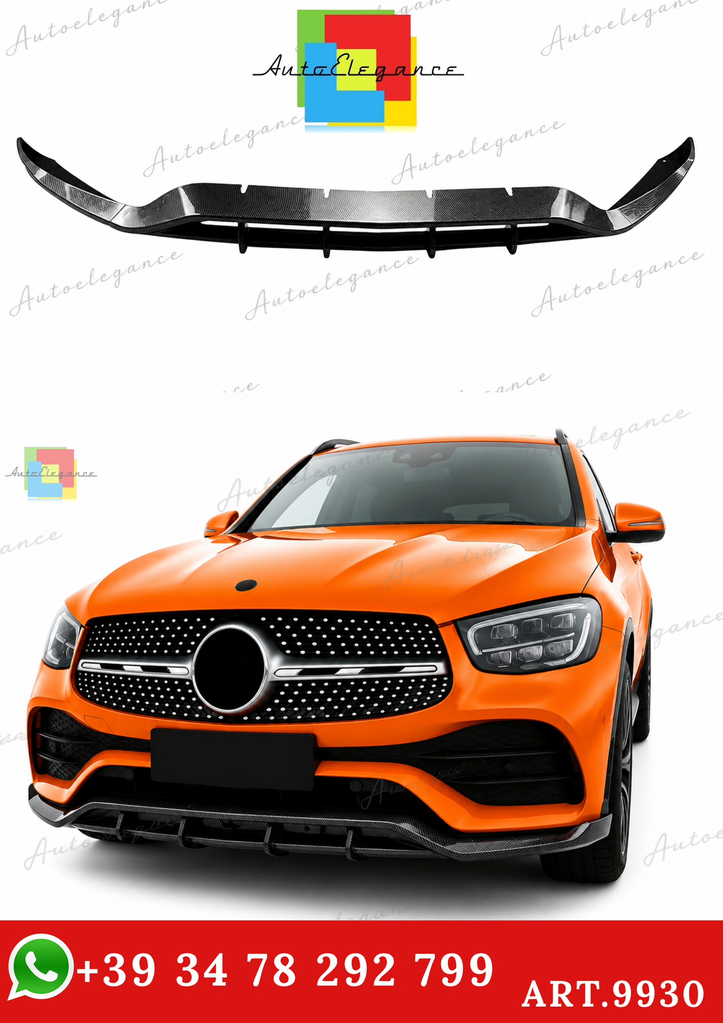 🔥ART.9930 SPLITTER IN FIBRA DI CARBONIO PER MERCEDES GLC GLC43 AMG LINE W253🔥
