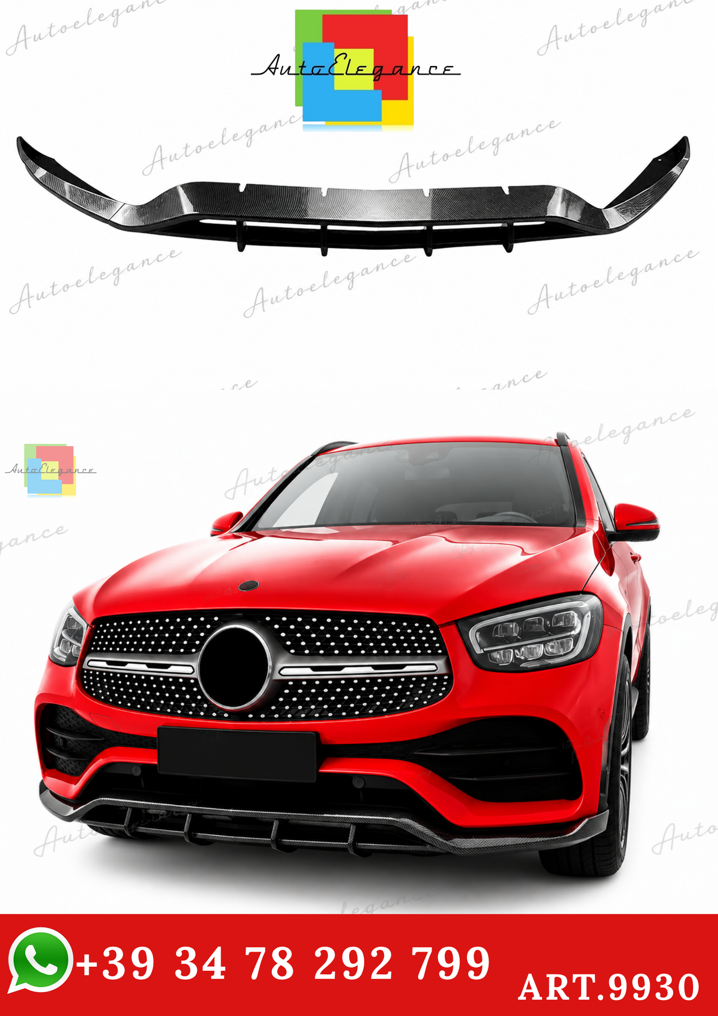 🔥ART.9930 SPLITTER IN FIBRA DI CARBONIO PER MERCEDES GLC GLC43 AMG LINE W253🔥