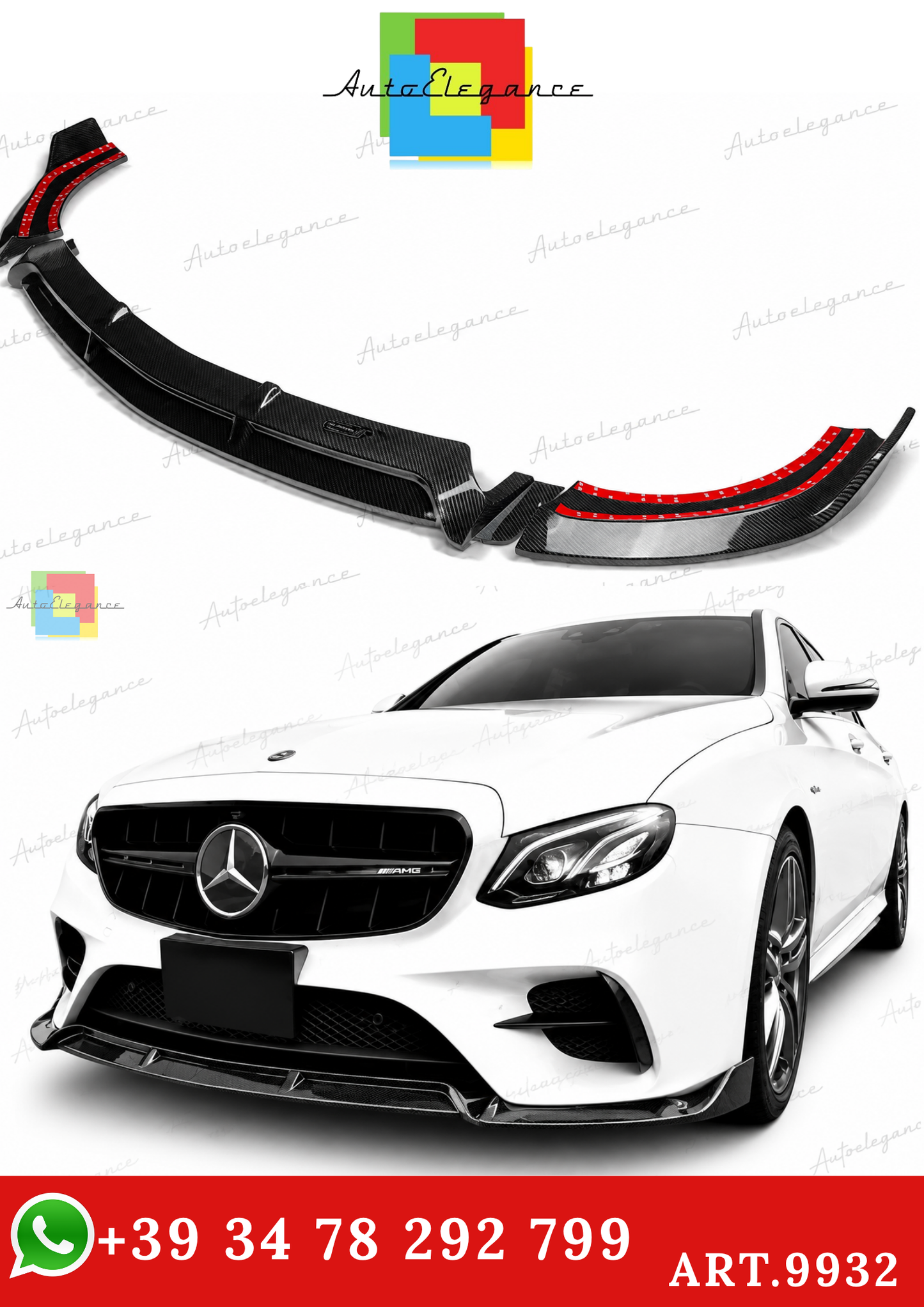 🔥ART.9932 SPLITTER PER MERCEDES E E43 E53 AMG LINE IN FIBRA DI CARBONIO W213🔥