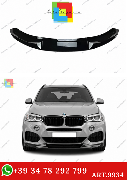 🔥ART.9934 SPLITTER ANTERIORE PER BMW X5 F15 LABBRO NERO LUCIDO M SPORT 13-18🔥
