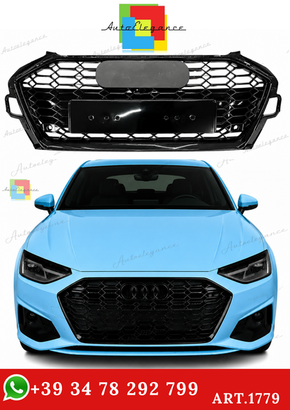 🔥ART.1779 GRIGLIA ADATTO PER  AUDI A4 B9 2020+ LOOK RS4 NERO LUCIDO🔥
