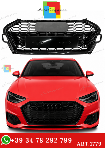 🔥ART.1779 GRIGLIA ADATTO PER  AUDI A4 B9 2020+ LOOK RS4 NERO LUCIDO🔥
