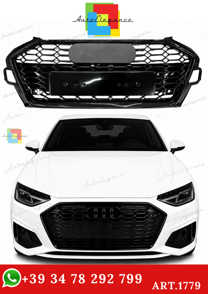 🔥ART.1779 GRIGLIA ADATTO PER  AUDI A4 B9 2020+ LOOK RS4 NERO LUCIDO🔥