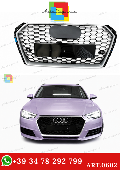 🔥ART.0602 GRIGLIA ADATTO PER AUDI  A4 B9 2015-2019 LOOK RS4 BORDO SATINATO🔥