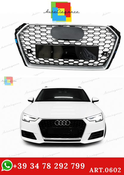🔥ART.0602 GRIGLIA ADATTO PER AUDI  A4 B9 2015-2019 LOOK RS4 BORDO SATINATO🔥
