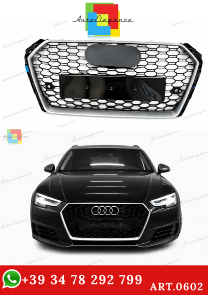 🔥ART.0602 GRIGLIA ADATTO PER AUDI  A4 B9 2015-2019 LOOK RS4 BORDO SATINATO🔥