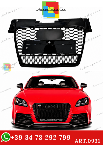 🔥ART.0931 GRIGLIA PER AUDI TT 8J 2006-2014 LOOK RSTT QUATTRO NERO LUCIDO🔥