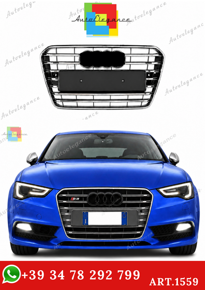 🔥ART.1559 GRIGLIA ADATTO PER AUDI A5 2012-2015 LOOK S5 PROFILI CROMATI🔥